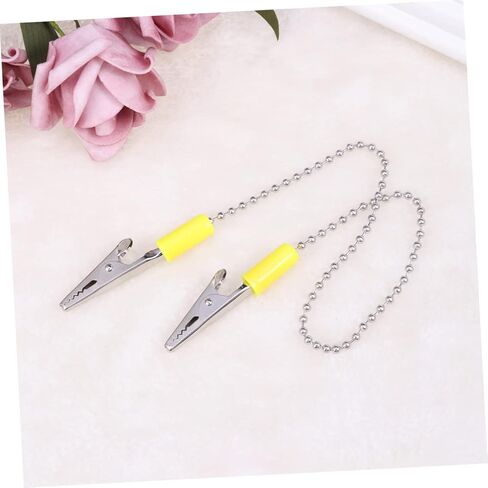 Stainless Steel Napkin Holder with Flexible Clips and Dental Ball Chain Durable Bib Clip for Home Dining and Professional Use Color Random in Saudi Arabia