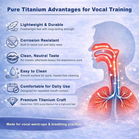 Titanium Vocal Training Straw Set, 6 Sizes Singing Straw Voice Trainer for Vocal Warm Ups, Breath Control and SOVT Voice Therapy for Singers and Speakers in Saudi Arabia