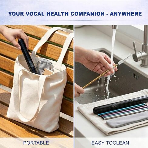 Titanium Vocal Training Straw Set, 6 Sizes Singing Straw Voice Trainer for Vocal Warm Ups, Breath Control and SOVT Voice Therapy for Singers and Speakers in Saudi Arabia