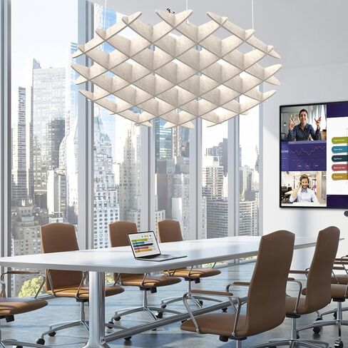 Acoustic Ceiling Panels, Sound Absorbing Panels Noise Reduction Acoustic Treatment for Office, Musice Studio, Home, Classroom (Hexagon, Light Beige) in Saudi Arabia