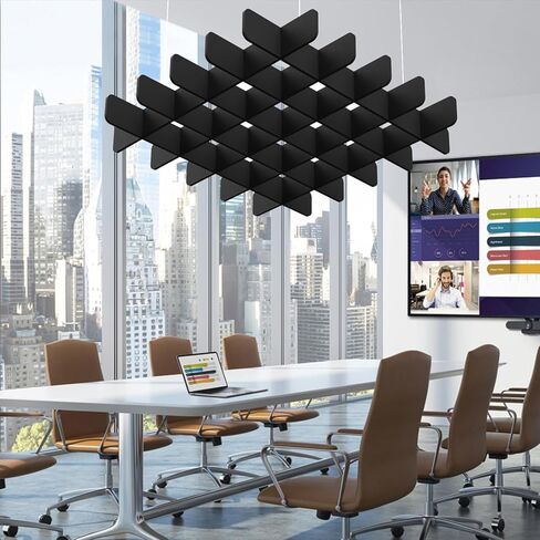 Acoustic Ceiling Panels, Sound Absorbing Panels Noise Reduction Acoustic Treatment for Office, Musice Studio, Home, Classroom (Hexagon, Light Beige) in Saudi Arabia