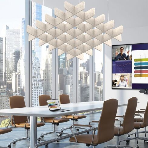 Acoustic Ceiling Panels, Sound Absorbing Panels Noise Reduction Acoustic Treatment for Office, Musice Studio, Home, Classroom (Hexagon, Light Beige) in Saudi Arabia