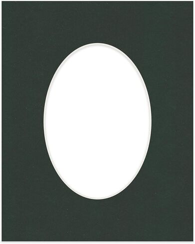 CountryArtHouse Black Acid Free 8x10 Oval Picture Frame Mat with White Core Bevel Cut for 5x7 Pictures - Fits 8x10 Frame - Pack of 1 Matboard in Saudi Arabia