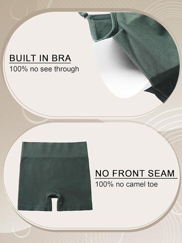 Bencailor 4 Pack Women Ribbed Workout Sets 2 Piece Athletic Yoga Outfit Sport Padded Crop Bra High Waisted Elastic Gym Shorts (One Size,Black,White,Brown,Grey) in Saudi Arabia