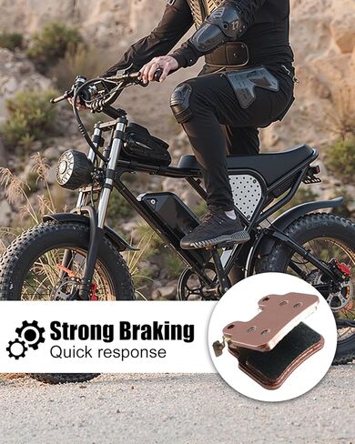 2Pcs E-Bike Brake Pads with Stainless Steel Shrapnel Fit for Ridstar Q20 Q20 Pro H26 Pro E-Bicycle, Fit for XD-KLBS-DOTS XOD Hydraulic Braking System in Kuwait