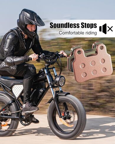 2Pcs E-Bike Brake Pads with Stainless Steel Shrapnel Fit for Ridstar Q20 Q20 Pro H26 Pro E-Bicycle, Fit for XD-KLBS-DOTS XOD Hydraulic Braking System in Kuwait