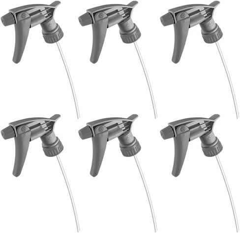 Nanoskin 6-Pack Chemical Resistant Trigger Sprayer – Grey, 9 1/4" | High Output Spray Bottle, Adjustable Nozzle, Durable Construction, Ergonomic Design for Car Detailing, Cleaning, and Industrial Use in Saudi Arabia