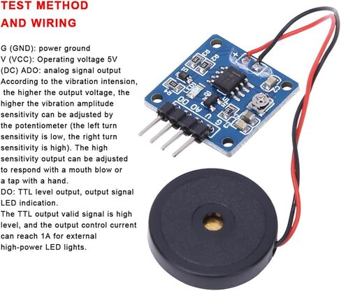 Vibration Switch Sensor Module, Tapping Detection Sensor, Piezoelectric Vibration Module 5.0V AD/DO in Saudi Arabia