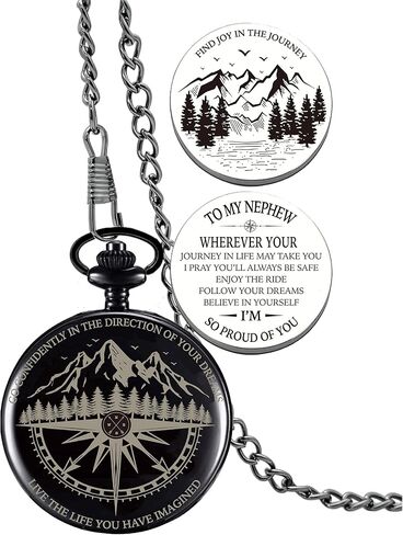 Son Gifts from Mom Dad, Go Confidently Pocket Compass Engraved Black, to My Son Pocket Token, Inspirational Keepsake Gifts Ideas for Older Son Birthday College Graduation Christmas in Saudi Arabia