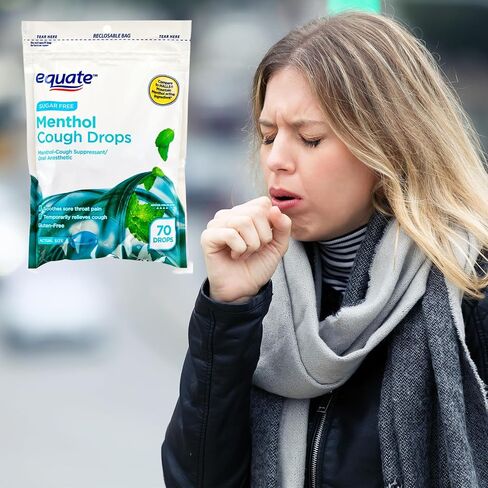 Equate Sugar-Free Menthol Cough Drops, 70 Count Pack of 02, 140 Total + me Gusta Sticker in Saudi Arabia