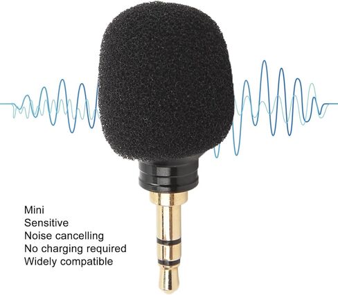 Mini Microphone,Mini Condenser Microphone with High Sensitivity,3.5mm Audio Connector,Noise Reduction Microphone for Voice Recording, Chatting and Singing in Saudi Arabia