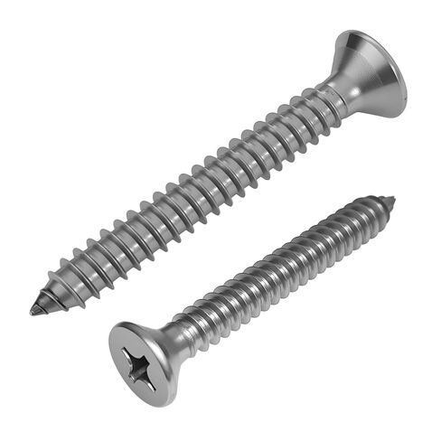 1/4" x 2" Self Tapping Screws (25 Pack), 304 Stainless Steel Flat Head Phillips Sheet Metal Screws, Corrosion Resistant Fasteners for Metal, Wood, HVAC & Automotive in Saudi Arabia