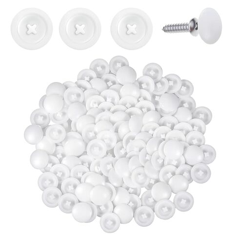 200 قطعة من أغطية البراغي البيضاء، أغطية أغطية لولبية مستديرة من البلاستيك ذاتية التنصت، غطاء غطاء بلاستيكي ذاتي التنصت، غطاء فتحة قابس مزخرف لقطر فيليبس المسطح لتجهيزات الأثاث in Saudi Arabia