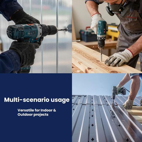 450PCS Self Tapping Screws for Metal,410 Stainless Steel Self Tapping Sheet Metal Screws, #8 1/2" 3/4" #10 1" 1-1/2", External hex in Kuwait