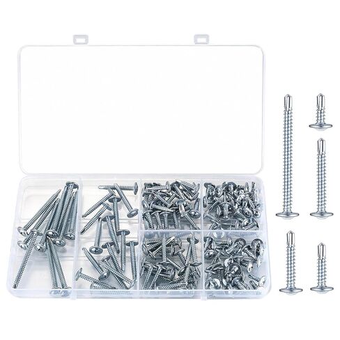 130 Pcs Self Tapping Screws for Metal, Stainless Steel Self Drilling Screws for Metals, Cross Modified Truss Head Sheet Metal Screwsset for Wood Plastic in Saudi Arabia