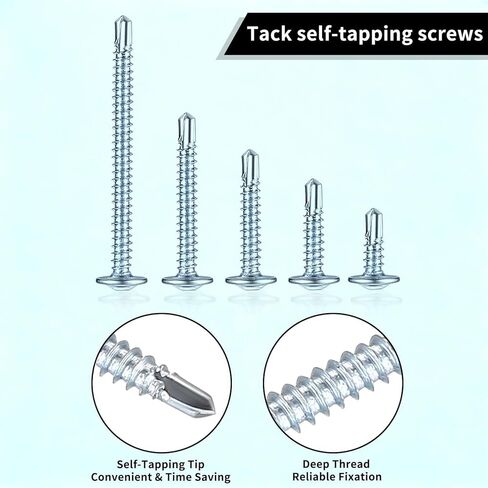 130 Pcs Self Tapping Screws for Metal, Stainless Steel Self Drilling Screws for Metals, Cross Modified Truss Head Sheet Metal Screwsset for Wood Plastic in Saudi Arabia