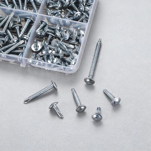 130 Pcs Self Tapping Screws for Metal, Stainless Steel Self Drilling Screws for Metals, Cross Modified Truss Head Sheet Metal Screwsset for Wood Plastic in Saudi Arabia