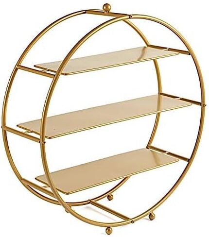 Gold 21 Inches Tall Round Metal Wheel Cupcake Holder Dessert Stand 3-Tier | Display Tower for Birthday Wedding Party Events Reception Catering Dining Decorations Supplies in Kuwait