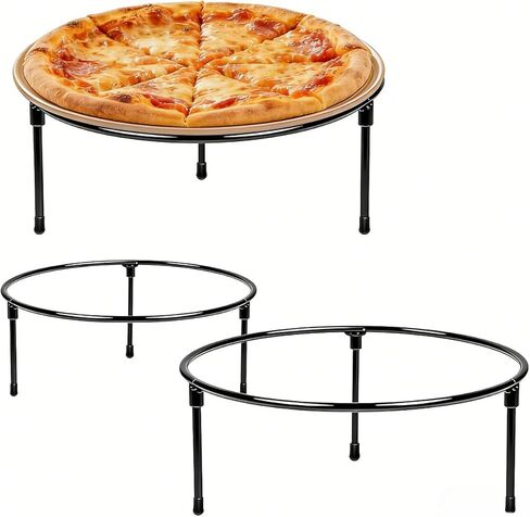 3 Pcs Black Metal Wire Pizza Pan Holder, 3 Size Pizza Stand Holder Round Pizza Tray Riser Rack Holder Metal Display Stands Heavy Duty Metal Wire Pizza Tray Riser for Home, Restaurant and Party in Saudi Arabia