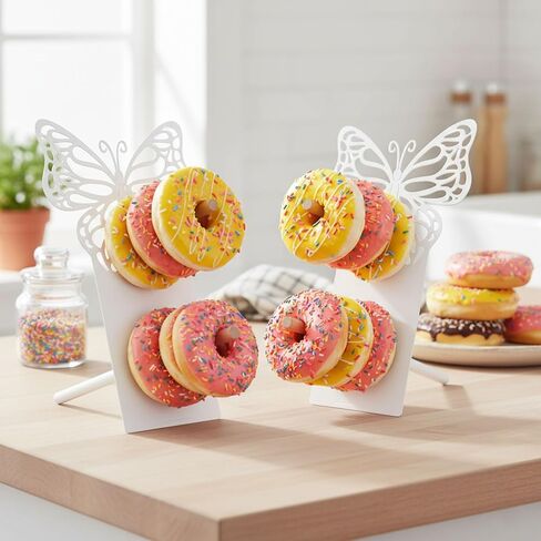 AIM & GGKK Gold Butterfly Donut Stand Display Wall,Metal Donut Holder Stand for Party Dessert Table,Donuts Board for Weddings Birthday Baby Shower,Bagel Holder Donuts Bar Display Decor in Kuwait