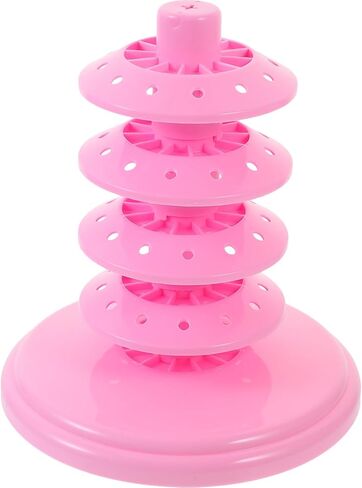OUNONA Multi-Hole Cotton Candy Display Stand 6.7 Inch Pink Cake Pop Holder for Party Lollipops and Marshmallow Organization in Saudi Arabia
