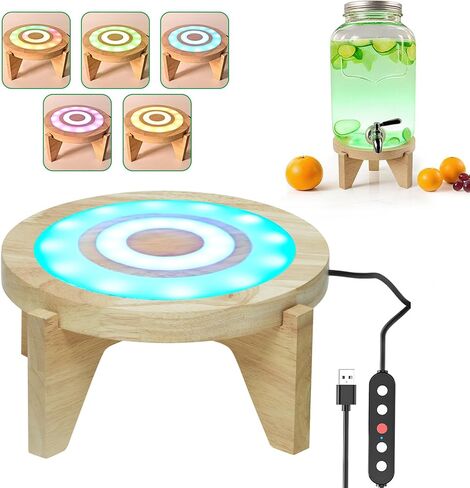 LED Drink Dispenser Stand, Beverage Dispenser Holder with16 Lighting Effects for Home, Parties, and Catering Events, Holder Fits up to 5-Gal Jug, 8.5 inch (Water Bottle not Included) in Saudi Arabia