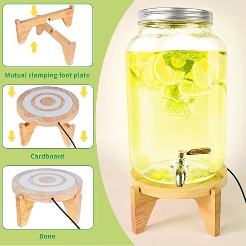 LED Drink Dispenser Stand, Beverage Dispenser Holder with16 Lighting Effects for Home, Parties, and Catering Events, Holder Fits up to 5-Gal Jug, 8.5 inch (Water Bottle not Included) in Saudi Arabia