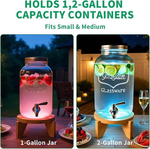 LED Drink Dispenser Stand, Beverage Dispenser Holder with16 Lighting Effects for Home, Parties, and Catering Events, Holder Fits up to 5-Gal Jug, 8.5 inch (Water Bottle not Included) in Saudi Arabia