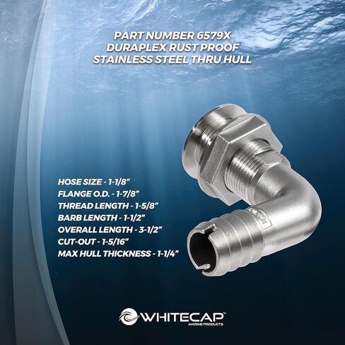 Whitecap 6579X 90° Duplex Stainless Steel Thru Hull - 1-1/8" in Saudi Arabia