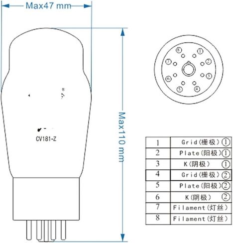Tube CV181-Z CV181Z Vacuum Tube Upgrade 6SN7 6N8P 5692 6H8C CV181 Tube Amplifier kit DIY HiFi Audio(1 pcs) in Saudi Arabia