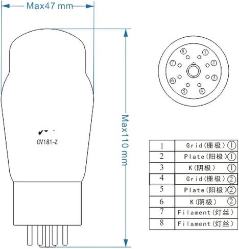 Tube CV181-Z CV181Z Vacuum Tube Upgrade 6SN7 6N8P 5692 6H8C CV181 Tube Amplifier kit DIY HiFi Audio(1 pcs) in Saudi Arabia