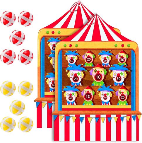 Carnival Birthday Party Decorations - Dart Board with 10 Sticky Balls,Felt Cloth Circus Theme Party Decorations, 19.1x13.4 Inches Fun Outdoor & Indoor Family Game for Birthday in Kuwait