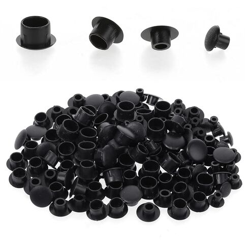 120 Pcs Black Hole Caps Plugs Plastic Hole Plugs 5mm/6mm/8mm/10mm Black Shelf Cap Cabinet Holes Cover Cabinet Closet Cupboard Shelves Furniture Peg Pin Nail Screw Drilling Holes Covers Caps in Saudi Arabia