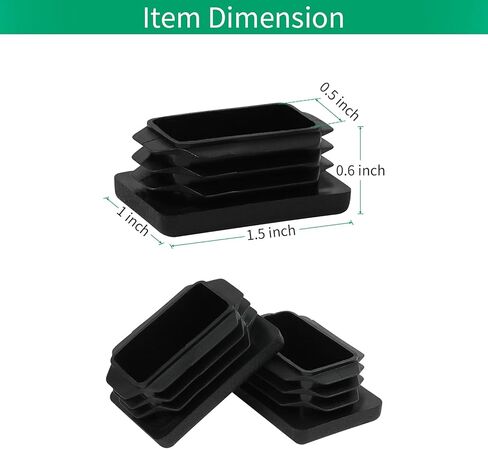 1 x 1 1/2 Inch Rectangle Tubing End Cap Plastic Plugs 12 Pack, 1x1.5 Inch Tube End Cap 1" x 1 1/2" Black Tubing Plug 1"x1.5" Fence Post Pipe Cap 1.5x1 Inch Tubing Insert in Saudi Arabia