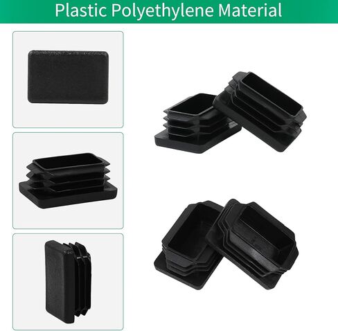 1 x 1 1/2 Inch Rectangle Tubing End Cap Plastic Plugs 12 Pack, 1x1.5 Inch Tube End Cap 1" x 1 1/2" Black Tubing Plug 1"x1.5" Fence Post Pipe Cap 1.5x1 Inch Tubing Insert in Saudi Arabia