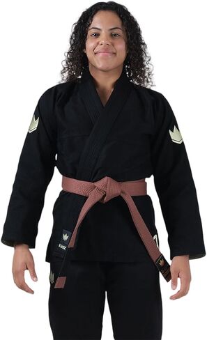 KINGZ The ONE Womens Jiu Jitsu Gi - أسود، IBJJF قانوني، كيمونو خفيف الوزن، خياطة معززة، رباط حبل in Saudi Arabia