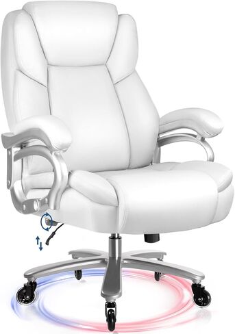 كرسي المكتب الكبير والطويل الذي يبلغ طوله 500 رطل ، كرسي ثقيل للأشخاص الثقيلين ، كرسي تنفيذي للدعم القطني القابل للتعديل ، العجلات المطاطية الهادئة الكبيرة والهدوء in Kuwait