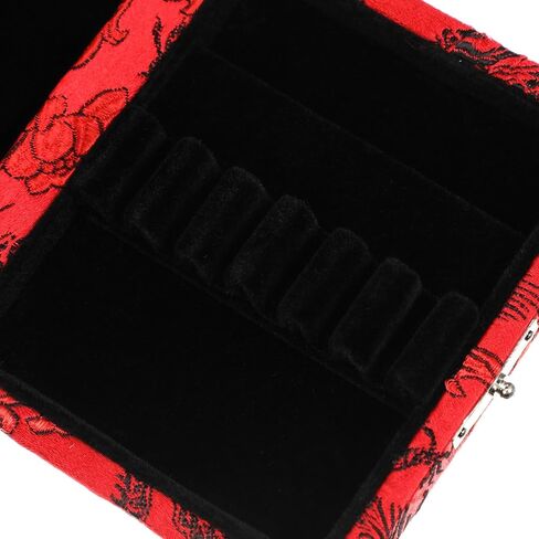Toddmomy Lightweight Oboe Reed Case with Red Cloth Cover 6-capacity Oboe Reed Storage Box Protective Organizer for Portable Instrument Bag for Musician Use in Kuwait