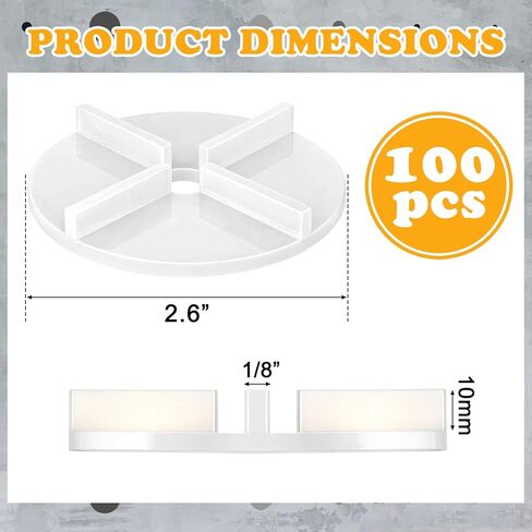 FoldTier 100 Pcs 1/8" Tile Spacers Plastic Tile Spacers Cross Leveling Ceramic Spacer Ceramic Installation Tools for Patio, Driveway, Walkways, Pool Deck Installation in Saudi Arabia