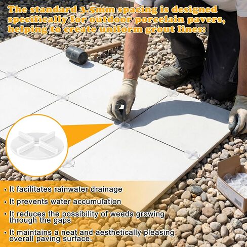 FoldTier 100 Pcs 1/8" Tile Spacers Plastic Tile Spacers Cross Leveling Ceramic Spacer Ceramic Installation Tools for Patio, Driveway, Walkways, Pool Deck Installation in Saudi Arabia