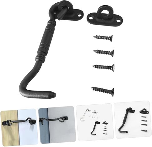SEWACC 1Set Heavy Duty Hook Latch Barn Door Lock for Sliding Partition Doors Sleek Design Outdoor Gate Latch Durable and Stylish Door Security in Saudi Arabia