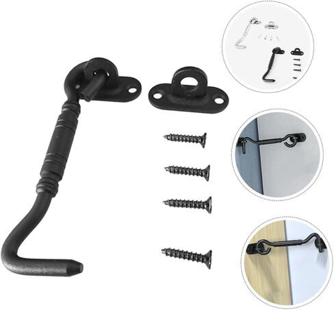 SEWACC 1Set Heavy Duty Hook Latch Barn Door Lock for Sliding Partition Doors Sleek Design Outdoor Gate Latch Durable and Stylish Door Security in Saudi Arabia