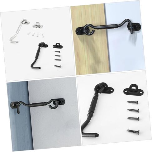 SEWACC 1Set Heavy Duty Hook Latch Barn Door Lock for Sliding Partition Doors Sleek Design Outdoor Gate Latch Durable and Stylish Door Security in Saudi Arabia