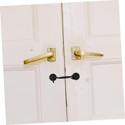 Stainless Steel Heavy-Duty Hook and Eye Door Latch Sturdy Replacement Lock for Indoor and Outdoor Use for Windows Gates and Sheds Black Finish in Saudi Arabia