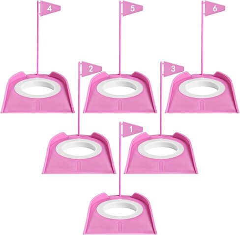 FINGER TEN Golf Putting Cup with Numbered Flag Design Value 6 or 9 Pack, Durable Plastic Practice Cups Golf Training Aids, Lightweight Easy to Carry for Office Backyard Indoor Outdoor in Kuwait