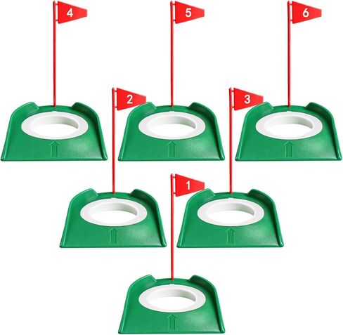 FINGER TEN Golf Putting Cup with Numbered Flag Design Value 6 or 9 Pack, Durable Plastic Practice Cups Golf Training Aids, Lightweight Easy to Carry for Office Backyard Indoor Outdoor in Kuwait