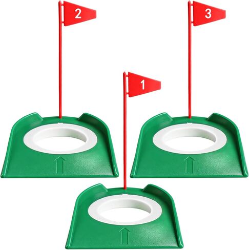 FINGER TEN Golf Putting Cup with Numbered Flag Design Value 6 or 9 Pack, Durable Plastic Practice Cups Golf Training Aids, Lightweight Easy to Carry for Office Backyard Indoor Outdoor in Kuwait