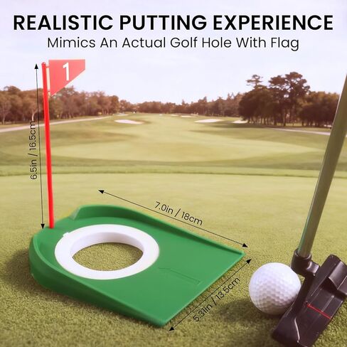 FINGER TEN Golf Putting Cup with Numbered Flag Design Value 6 or 9 Pack, Durable Plastic Practice Cups Golf Training Aids, Lightweight Easy to Carry for Office Backyard Indoor Outdoor in Kuwait