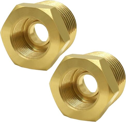 Joywayus 1/2 NPT Male to 3/8 Compression Female Thread Bushing Pipe Fitting, Brass Reducer Faucet Connector Water Hose Adapter, Supply Line Adapter for RV Kitchen Bathroom Plumbing (Pack of 2) in Saudi Arabia