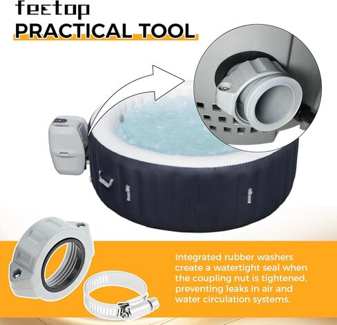 2 قطعة سدادة مطاطية لولبية على شكل حرف O P61514، متوافقة مع Coleman Lay-Z-Spa A Saluspa، أجزاء حوض الاستحمام الساخن استبدال مضخة التضخم، أختام محول التضخم، غسالات مع 2 مشبك خرطوم in Kuwait